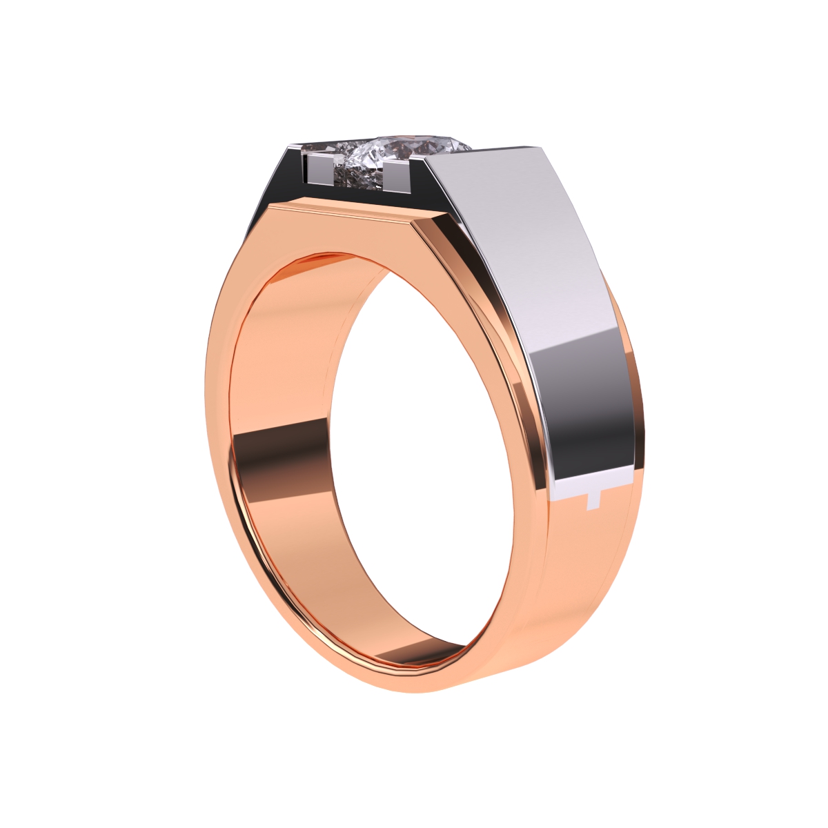 Unique Lab Grown Solitaire Men's Ring